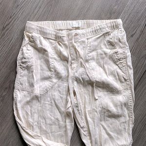 Lou & Grey Cream Linen Pants